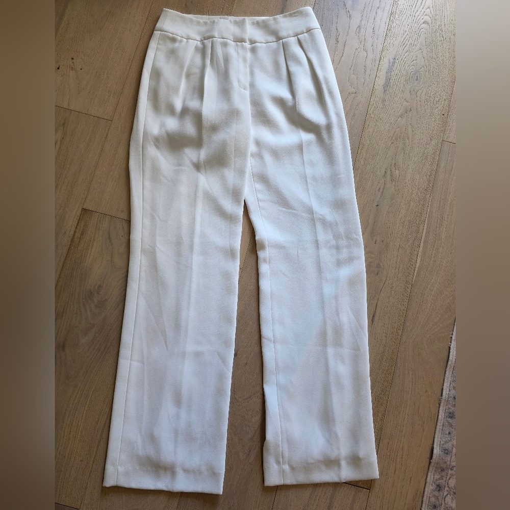 ANTONIO MELANI Classic White Wide Leg Women's Trousers